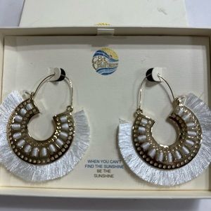 Gold /White Boho Earrings